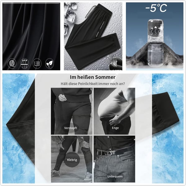 👖55% RABATT! 🏃 Leichte Eis-Seide Sporthose für Herren – Atmungsaktiv, Kühlend & Perfekt für den Alltag ☀️