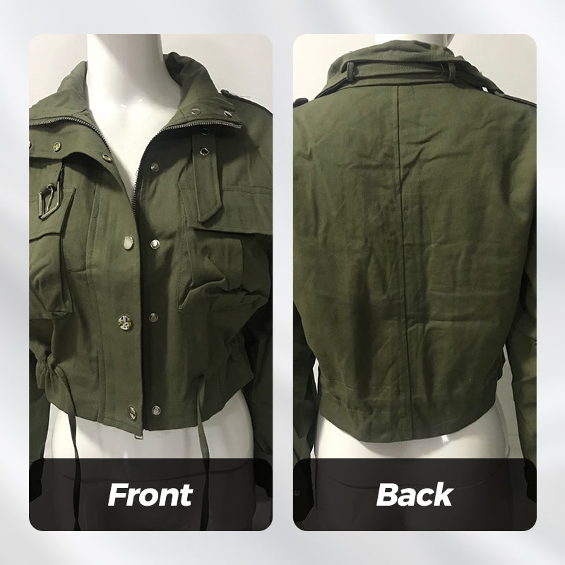 Urban Utility Kurzjacke "Military Chic" – Mit Stehkragen & verstellbarem Kordelzug