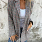 🥰Saisonangebot zum Super-Sonderpreis🥰Lässiger karierter Blazer mit Revers