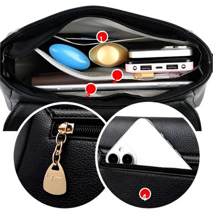 📢📢50 % Rabatt!! ⏰ Stilvolle Mehrlagen-Ledertasche für Damen - Hochwertiges Design für Stadt, Reise & jede Gelegenheit! 🎀💝