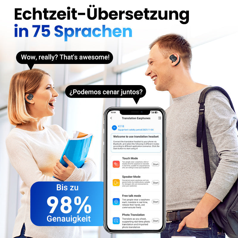 🔥HEISSER VERKAUF 60 % RABATT !! 🔥Intelligente kabellose Bluetooth Übersetzung Ohrhörer