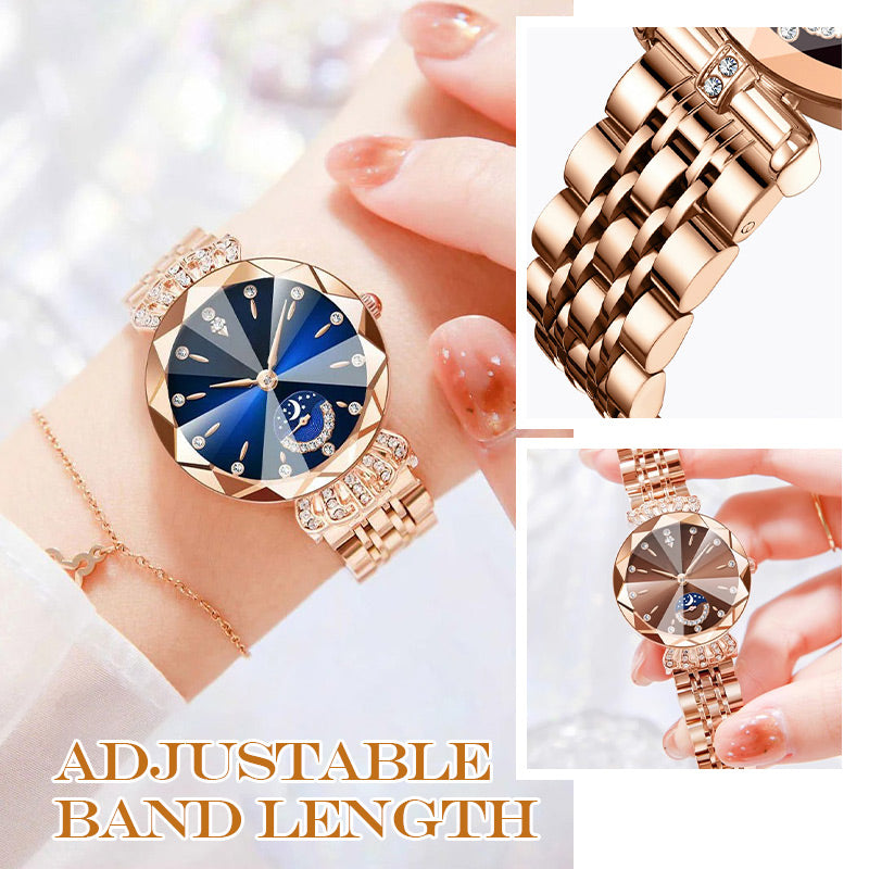 🎀🎀Modische Diamant-Mondstern-Uhr für Damen