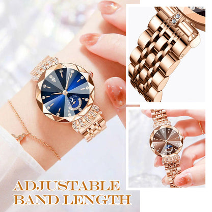 🎀🎀Modische Diamant-Mondstern-Uhr für Damen
