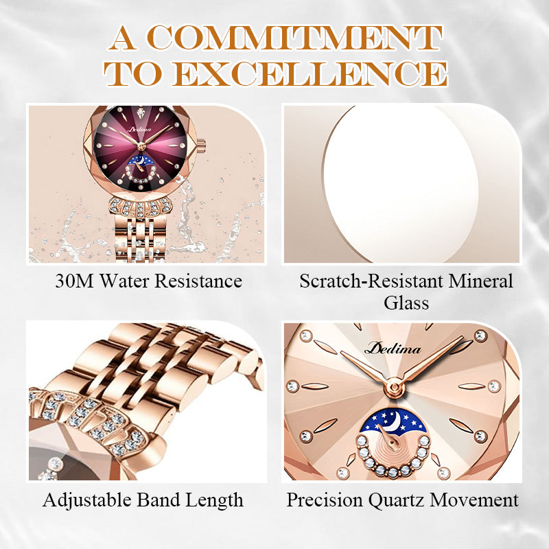 🎀🎀Modische Diamant-Mondstern-Uhr für Damen