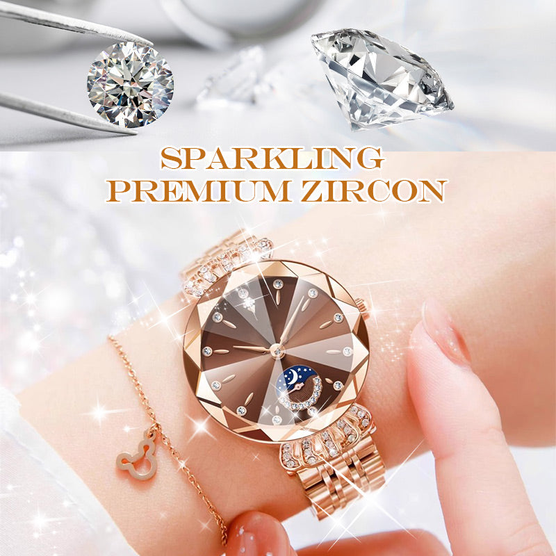 🎀🎀Modische Diamant-Mondstern-Uhr für Damen