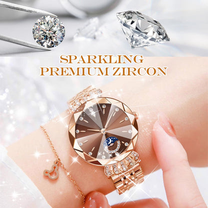 🎀🎀Modische Diamant-Mondstern-Uhr für Damen