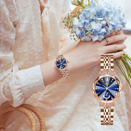 🎀🎀Modische Diamant-Mondstern-Uhr für Damen