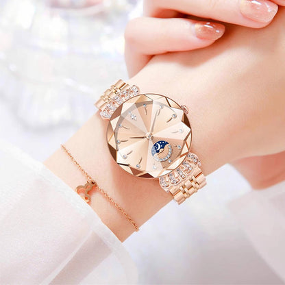 🎀🎀Modische Diamant-Mondstern-Uhr für Damen