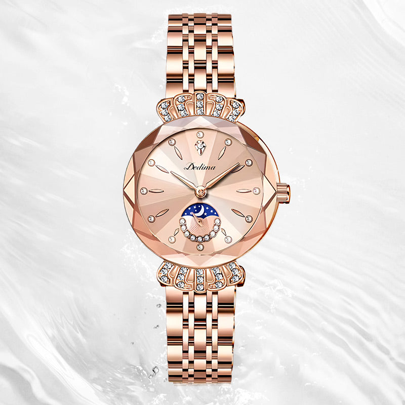 🎀🎀Modische Diamant-Mondstern-Uhr für Damen