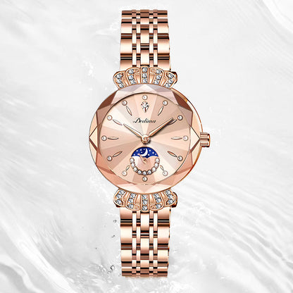 🎀🎀Modische Diamant-Mondstern-Uhr für Damen