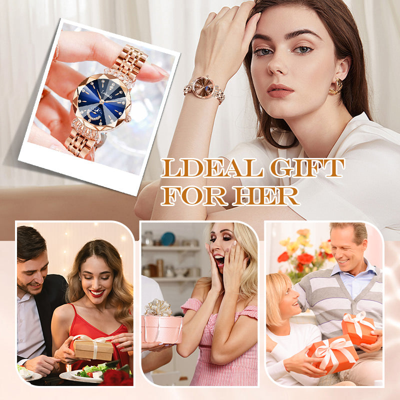 🎀🎀Modische Diamant-Mondstern-Uhr für Damen