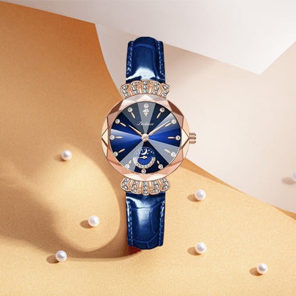 🎀🎀Modische Diamant-Mondstern-Uhr für Damen