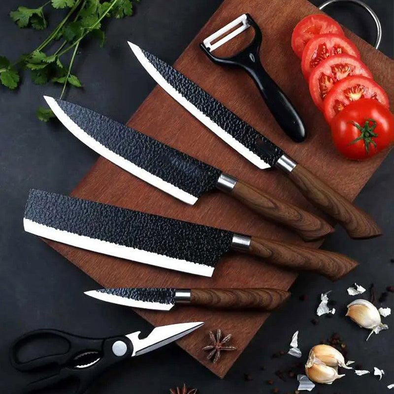 🔪Deutsches Profi-Kochmesserset – 6-teiliges Set aus rostfreiem Edelstahl ✨