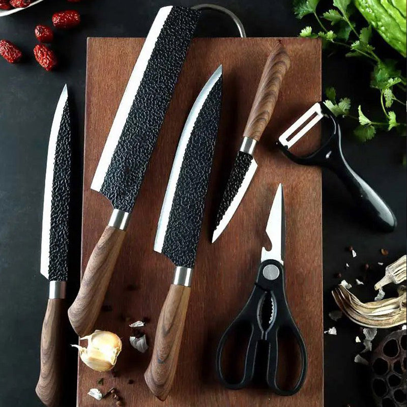 🔪Deutsches Profi-Kochmesserset – 6-teiliges Set aus rostfreiem Edelstahl ✨