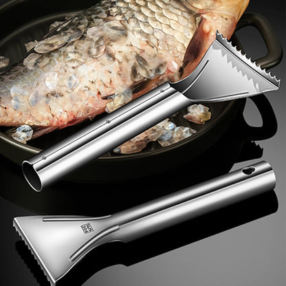🐟✨ Scharfer Fischentschupper aus Edelstahl - Ergonomischer Anti-Rutsch-Griff für Einfache Zubereitung in der Küche 🔪🧤