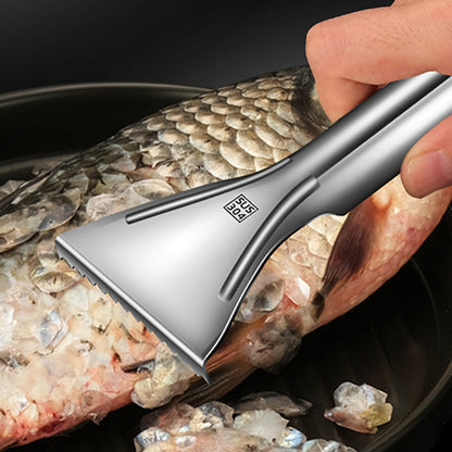🐟✨ Scharfer Fischentschupper aus Edelstahl - Ergonomischer Anti-Rutsch-Griff für Einfache Zubereitung in der Küche 🔪🧤