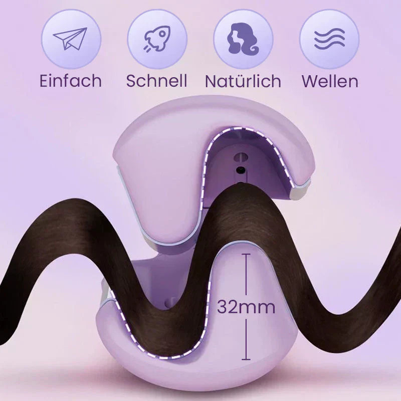32 mm Negativ-Ionen-Lockenstab mit Wasserwellen-Effekt und Eierform