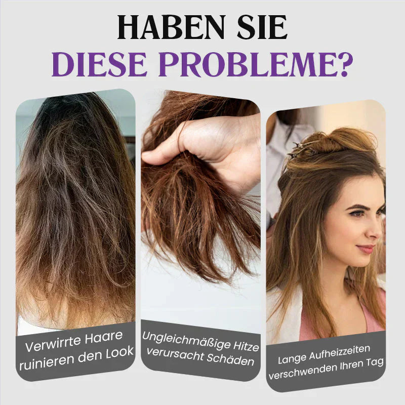 32 mm Negativ-Ionen-Lockenstab mit Wasserwellen-Effekt und Eierform