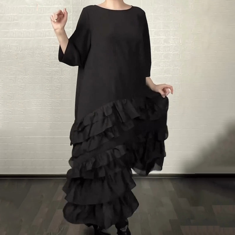 55% RABATT🚀Übergroßes, fließendes Kleid mit Rüschen und Lagen