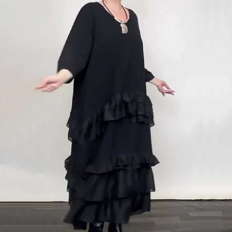 55% RABATT🚀Übergroßes, fließendes Kleid mit Rüschen und Lagen