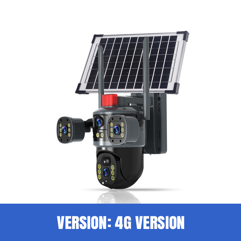 📹☀️ 50% RABATT! Solarbetriebene 360°-Domekamera mit Dreifachlinse – Laser-Farb-Nachtsicht, Zwei-Wege-Interkom & App-Steuerung | 8MP, 4G/WiFi ✨