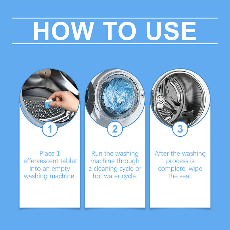 🧽✨ Leistungsstarke Waschmaschinen-Reiniger Tabletten | Entkalken & Geruchsneutralisierung, 12 Stück