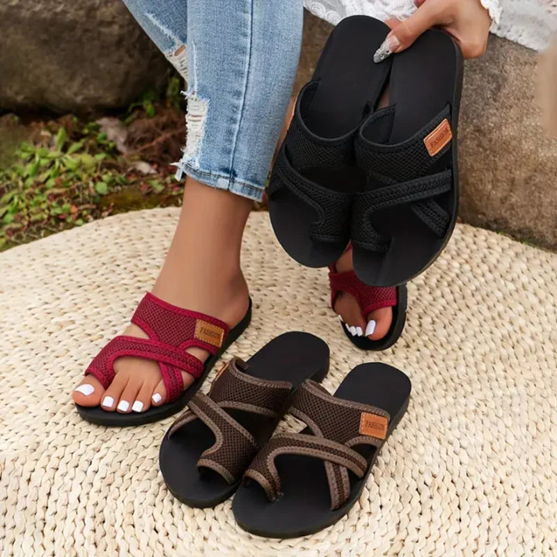 🏆🩷Frauenkomfortnetz gleiten Sandalen