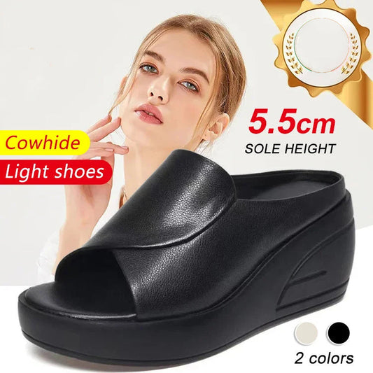 👡 57% RABATT! ✨ Erhöhung 5,5 cm Schrägabsatz Sandalen – Modernes Design, Perfekte Passform & Bequem für Den Sommer 🌊