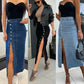 🌼👖 Stilvoller Bodycon-Rock aus Denim mit Knopfverschluss – Bequemer Tragekomfort und zeitloser Stil