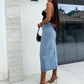 🌼👖 Stilvoller Bodycon-Rock aus Denim mit Knopfverschluss – Bequemer Tragekomfort und zeitloser Stil