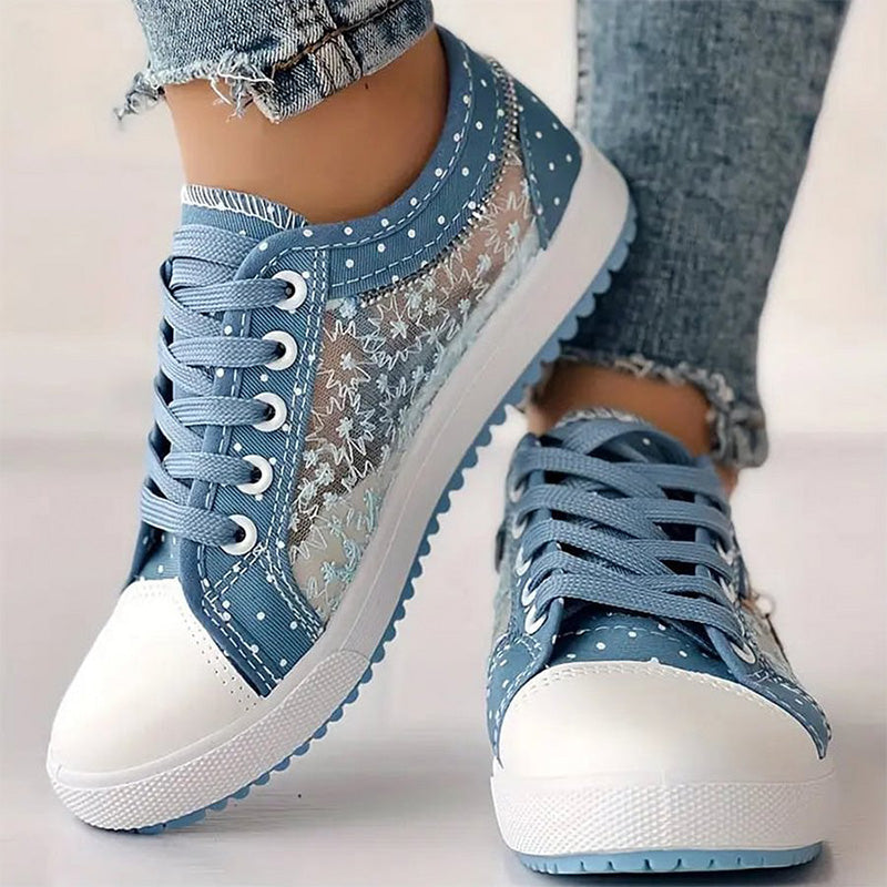👟2026 Neues Design🙋‍♀️✨Damen Casual Flat Runde Zehe Lace Up Low Top Schuhe