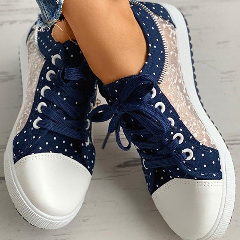 👟2026 Neues Design🙋‍♀️✨Damen Casual Flat Runde Zehe Lace Up Low Top Schuhe