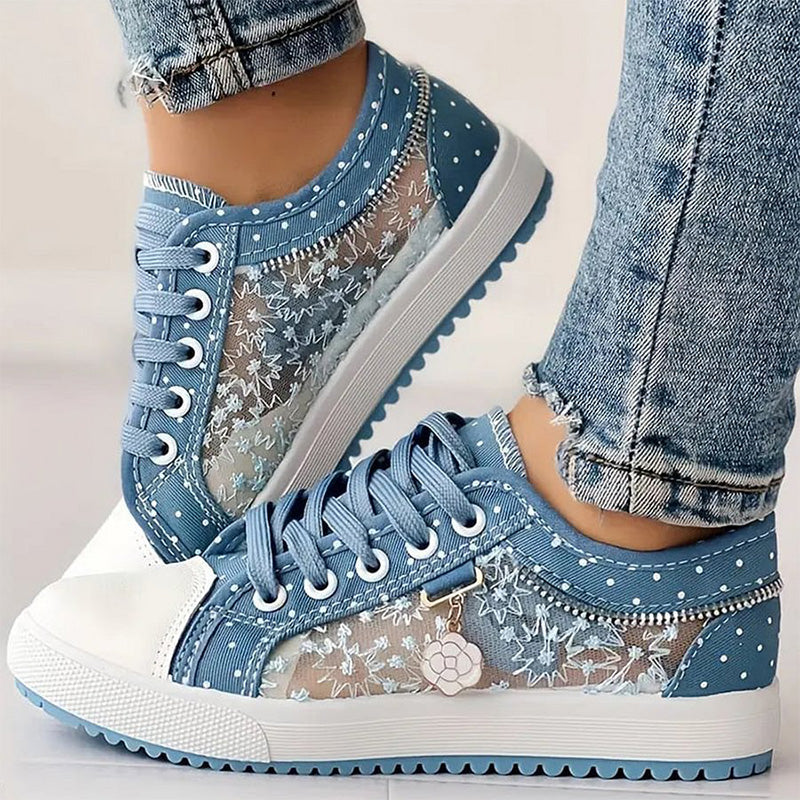 👟2026 Neues Design🙋‍♀️✨Damen Casual Flat Runde Zehe Lace Up Low Top Schuhe