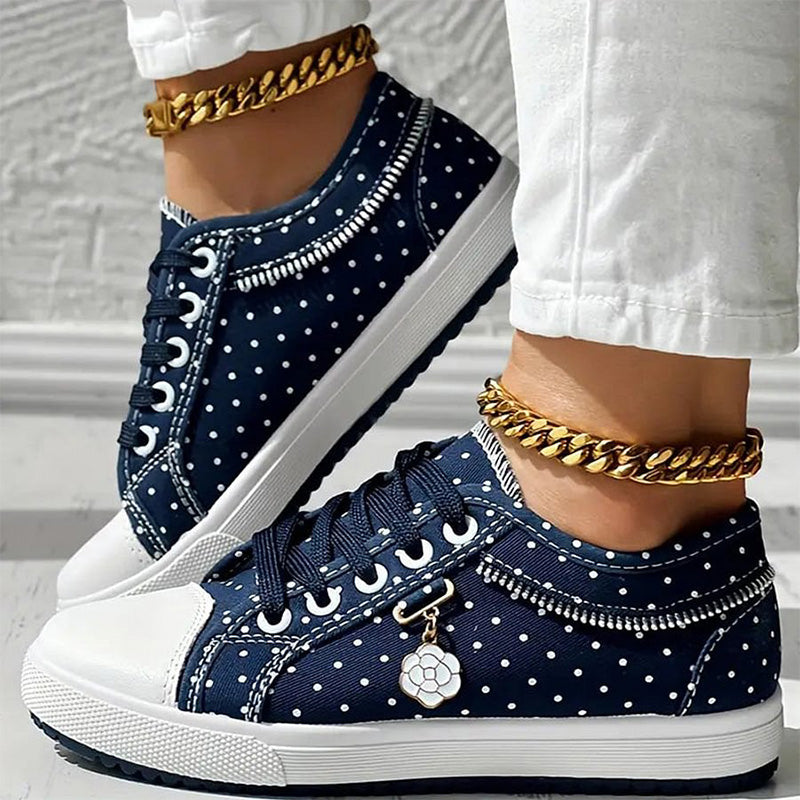 👟2026 Neues Design🙋‍♀️✨Damen Casual Flat Runde Zehe Lace Up Low Top Schuhe
