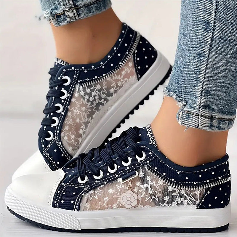 👟2026 Neues Design🙋‍♀️✨Damen Casual Flat Runde Zehe Lace Up Low Top Schuhe