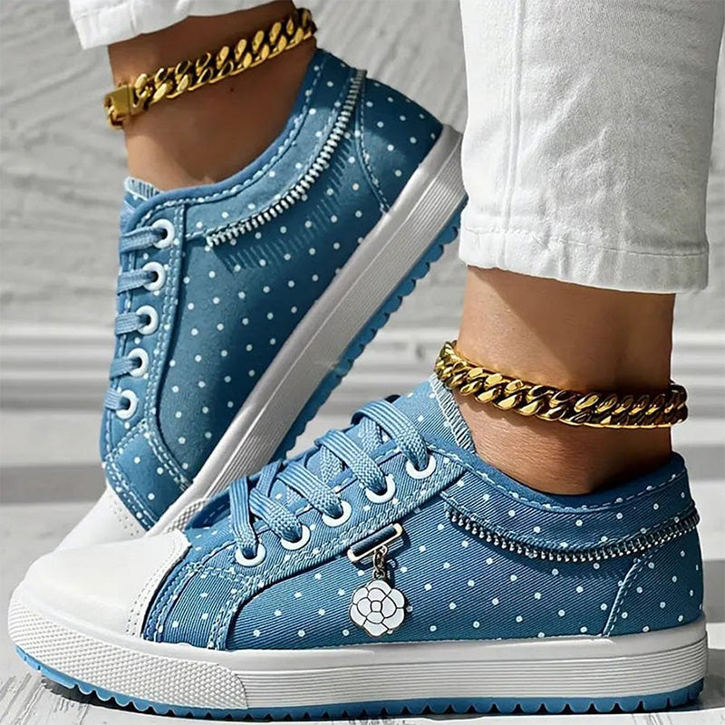👟2026 Neues Design🙋‍♀️✨Damen Casual Flat Runde Zehe Lace Up Low Top Schuhe
