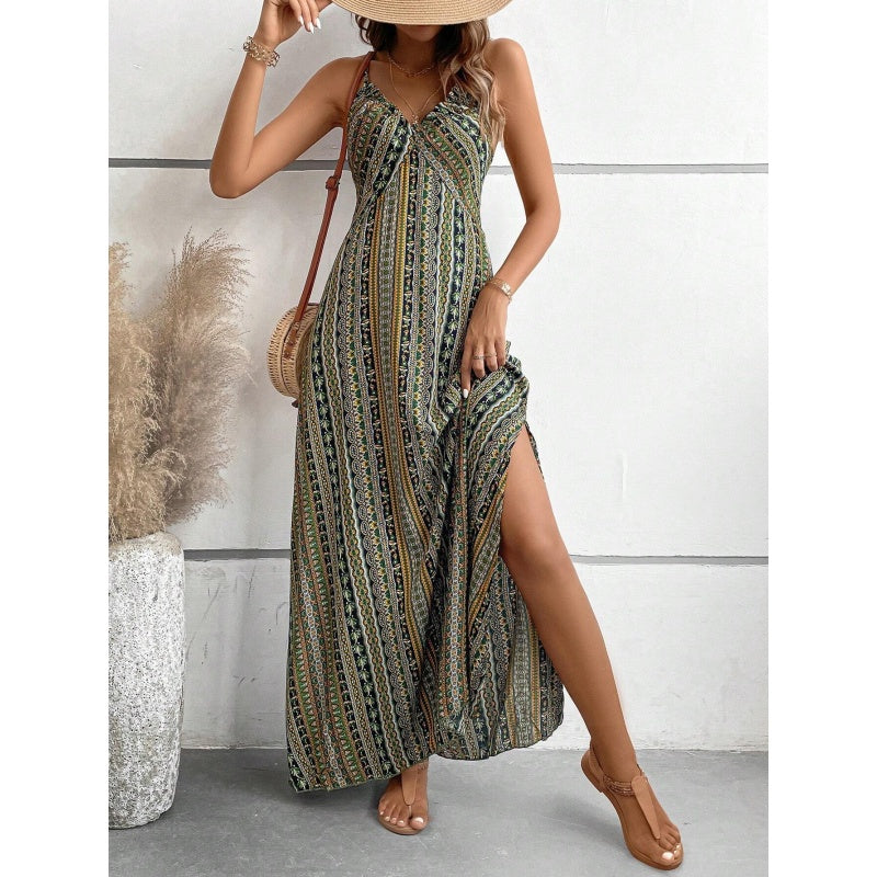 Bedrucktes Cami-Maxikleid mit Seitenschlitz🌸🌸Eine modische Wahl, um Ihren Glamour zu zeigen