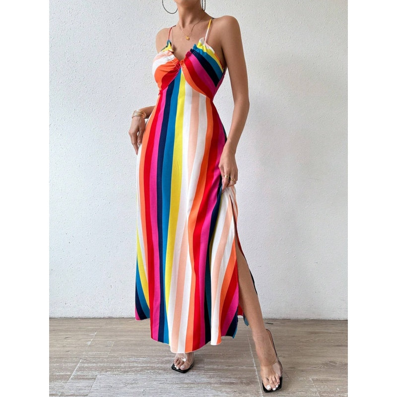 Bedrucktes Cami-Maxikleid mit Seitenschlitz🌸🌸Eine modische Wahl, um Ihren Glamour zu zeigen