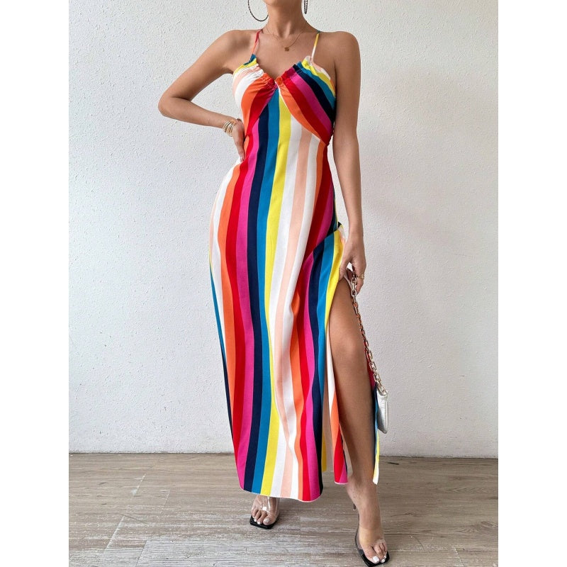 Bedrucktes Cami-Maxikleid mit Seitenschlitz🌸🌸Eine modische Wahl, um Ihren Glamour zu zeigen