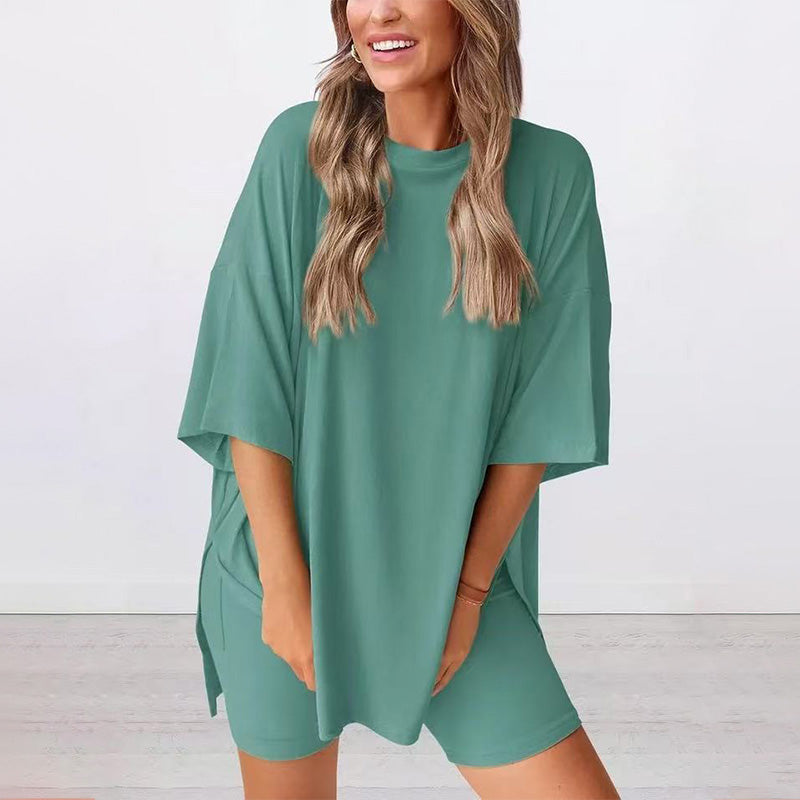 ⏳lässiges zweiteiliges Set mit kurzen Ärmeln und Shorts