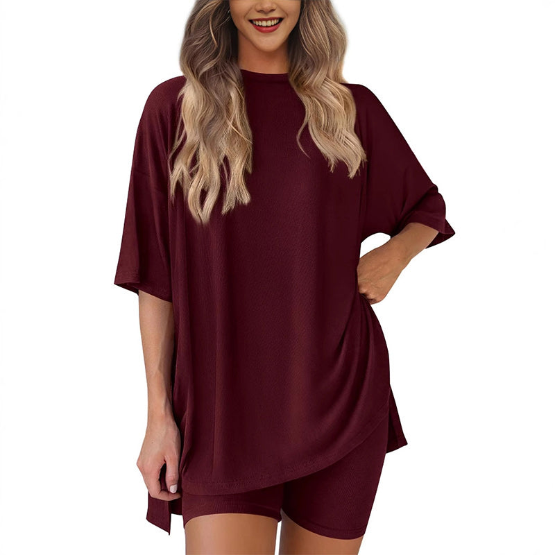 ⏳lässiges zweiteiliges Set mit kurzen Ärmeln und Shorts