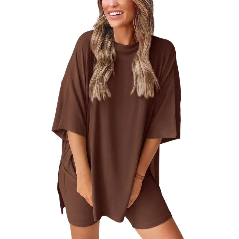 ⏳lässiges zweiteiliges Set mit kurzen Ärmeln und Shorts