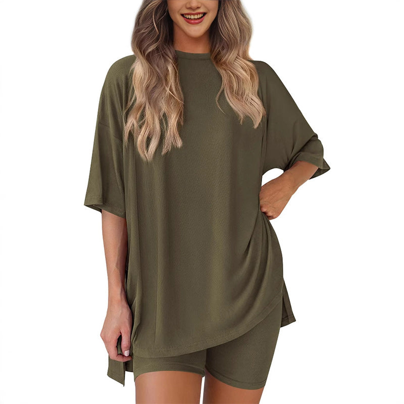 ⏳lässiges zweiteiliges Set mit kurzen Ärmeln und Shorts