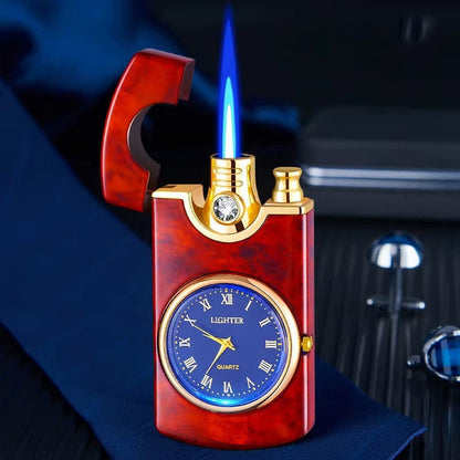 Winddichtes Taschenlampenfeuerzeug mit Uhr