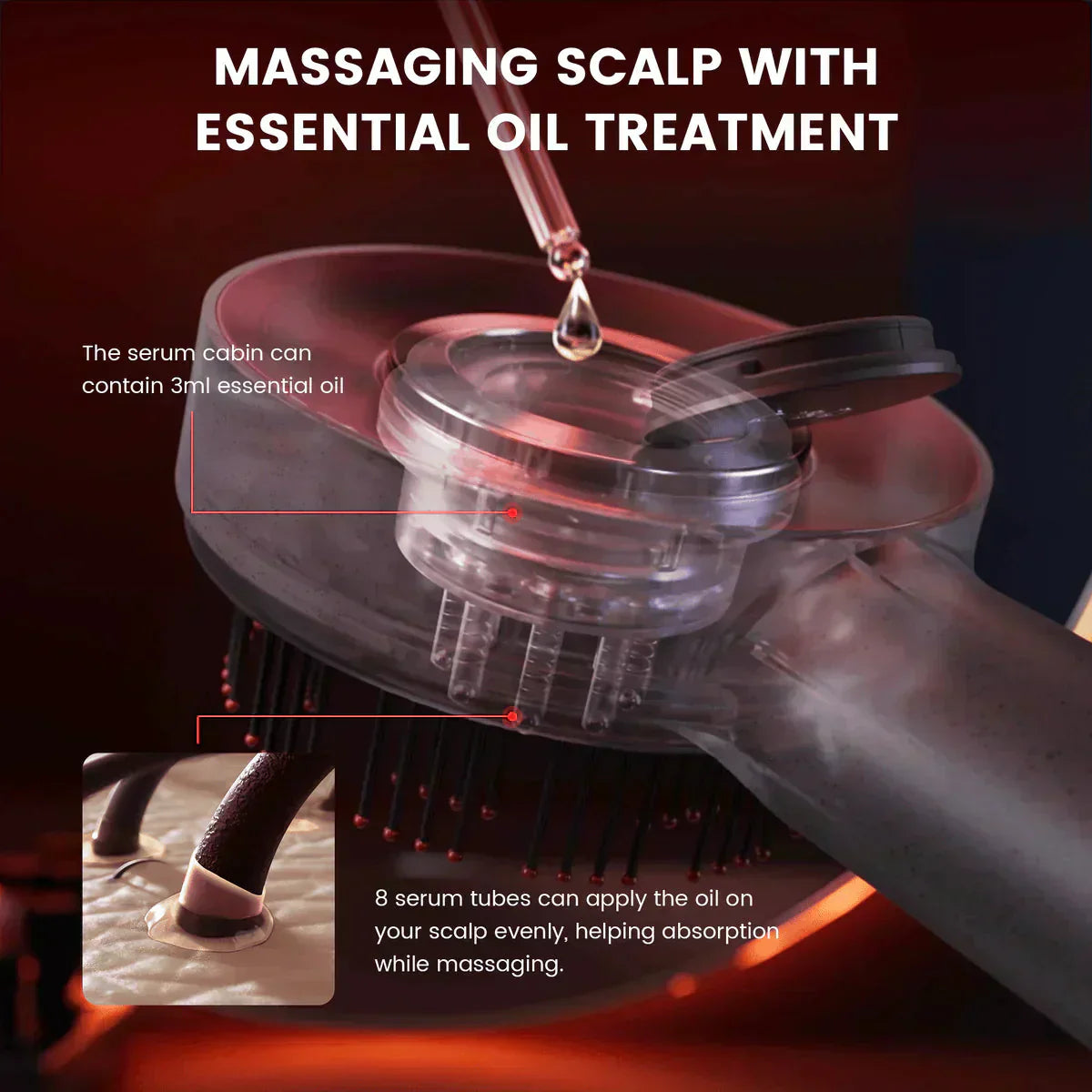 💆‍♀️ 58% RABATT! ✨ Kopfhautmassage & Rotlicht-Haarpflegekamm – Fördert Haarwachstum, Gua Sha Design & Entspannend 💆‍♀️