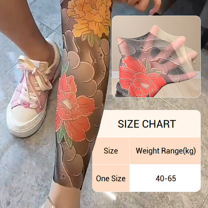 🔥2025 Heißer Verkauf🔥Unisex High Waist Flower Tattoo Strümpfe