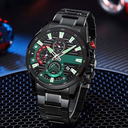 ⌚Herrenuhr mit Quarz-Stahlband