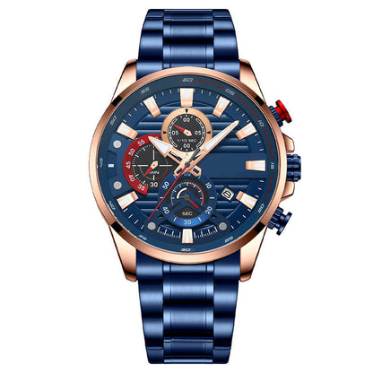 ⌚Herrenuhr mit Quarz-Stahlband