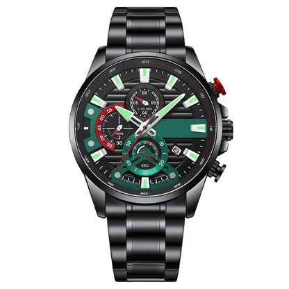⌚Herrenuhr mit Quarz-Stahlband