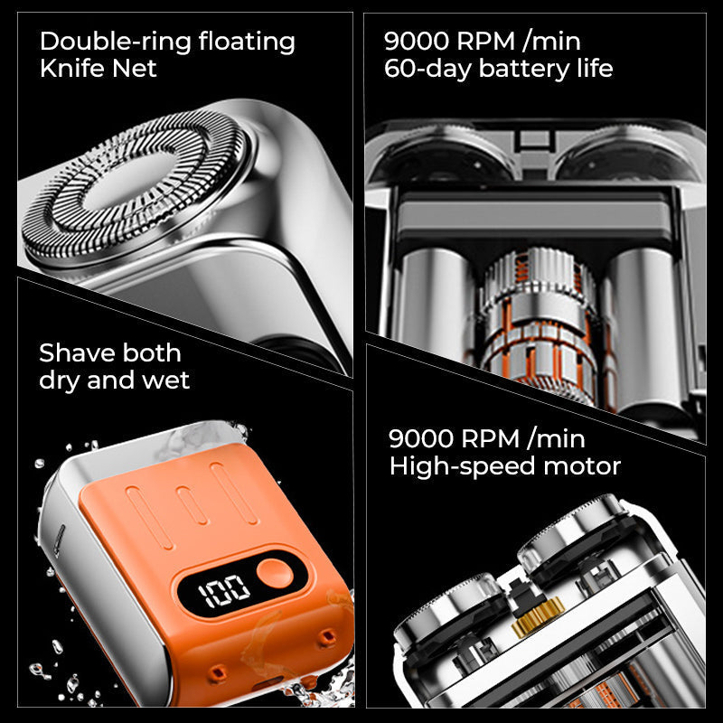 🔥Bestseller-Neuheit❤️‍🔥 Tragbarer elektrischer Mini-Rotationsrasierer für Männer💥💥Befristetes Angebot: 50% Rabatt auf Bestellungen